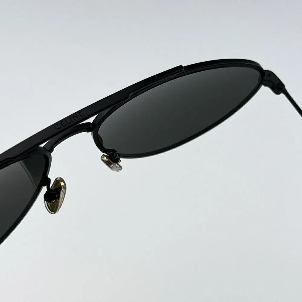 NEW Celine CL40077U 02A Matte Black Smoke Pilot Unisex Sunglasses CL 40077u